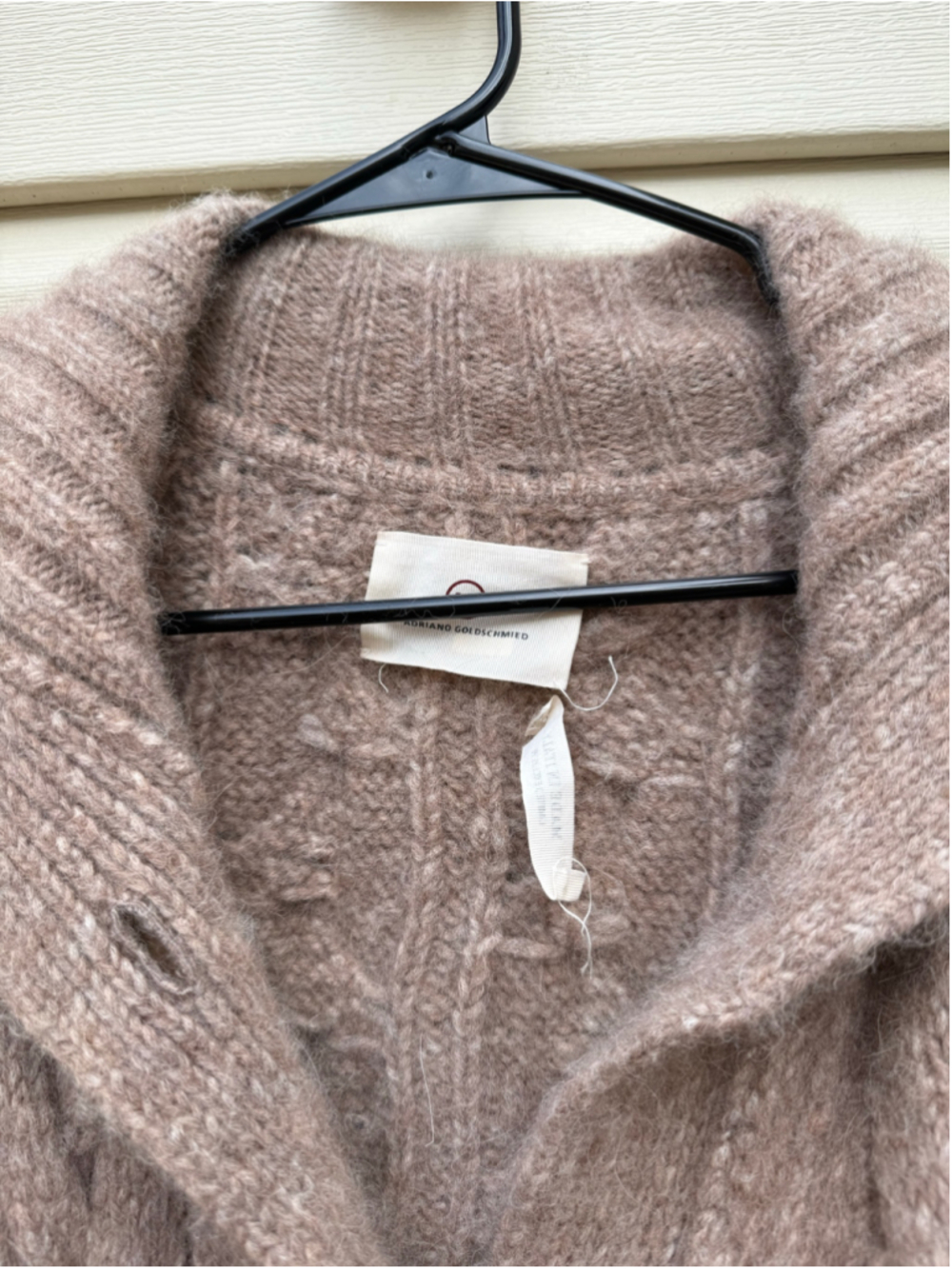 AG Adriano Goldschmied Baby Alpaca Wool Cable Knit Cardigan M/L Italy - Picture 6 of 11